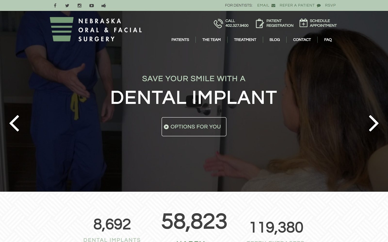 The Screenshot of Nebraska Oral & Facial Surgery Website