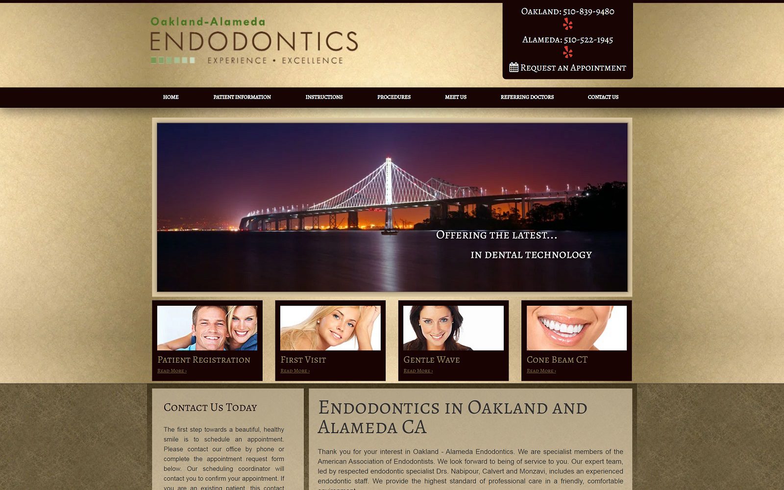 The Screenshot of Oakland - Alameda Endodontics Website
