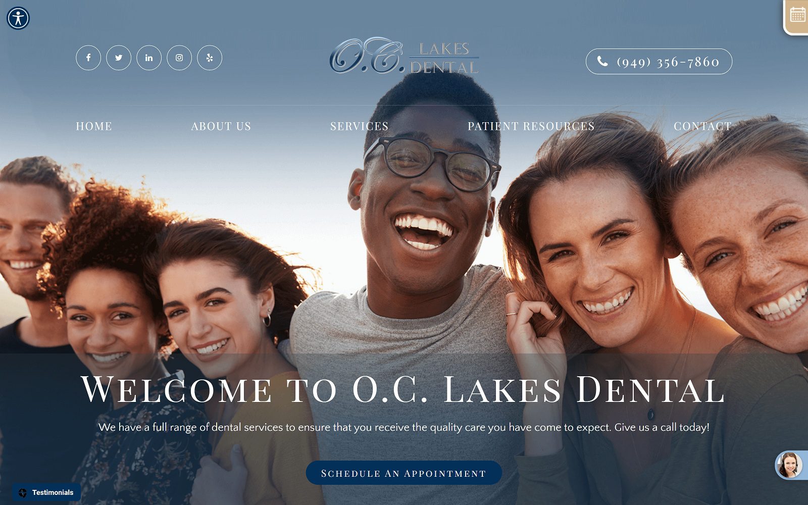 The Screenshot of O.C. Lakes Dental: Aaron M. Takigawa, DDS Website