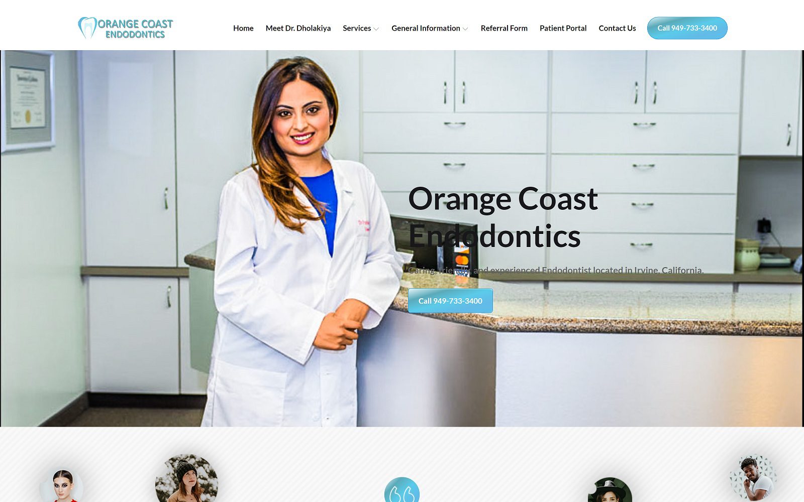 The Screenshot of Orange Coast Endodontics Dr. Payal Dholakiya Website