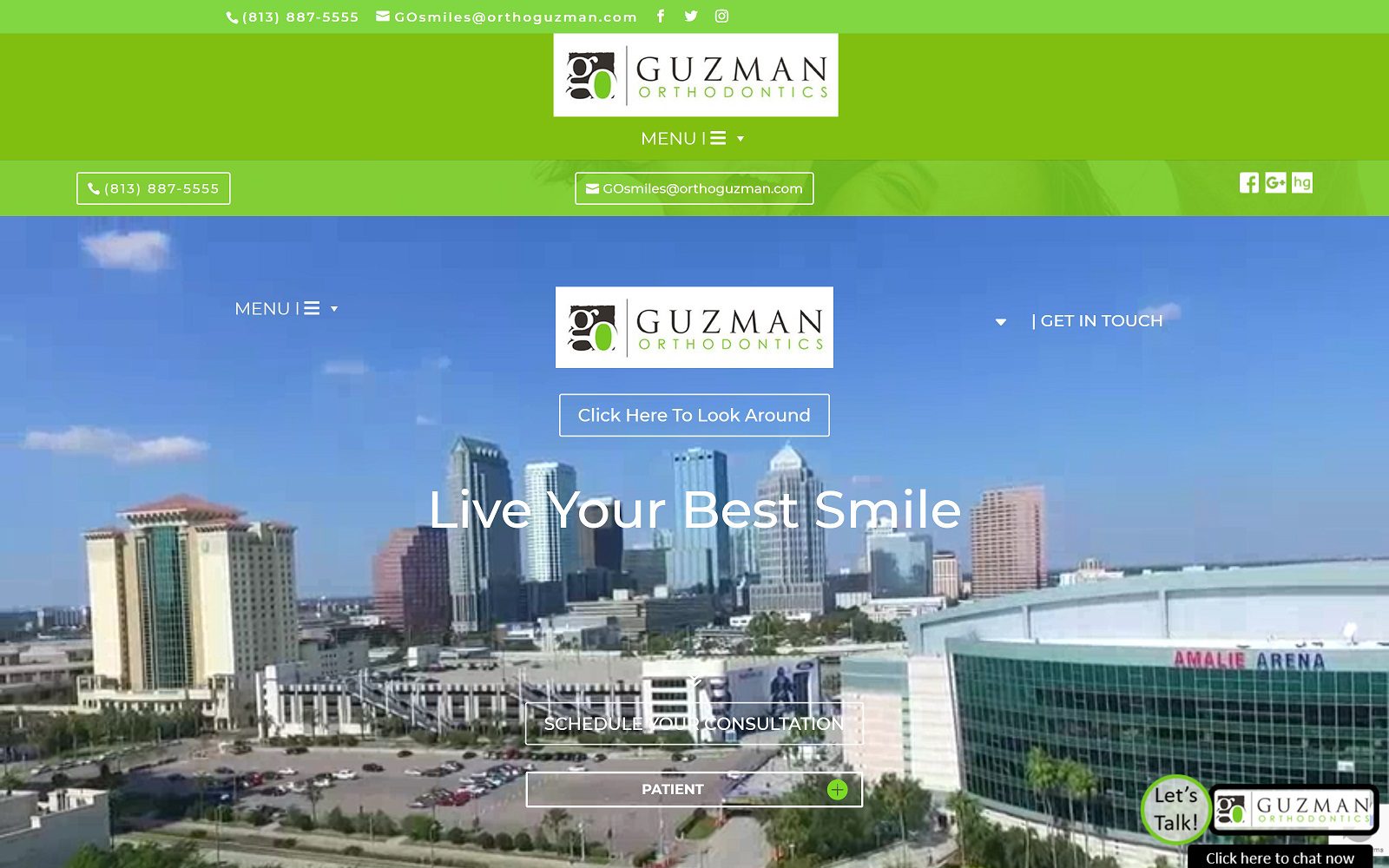 The Screenshot of Guzman Orthodontics Dr. Ulises A. Guzman Website