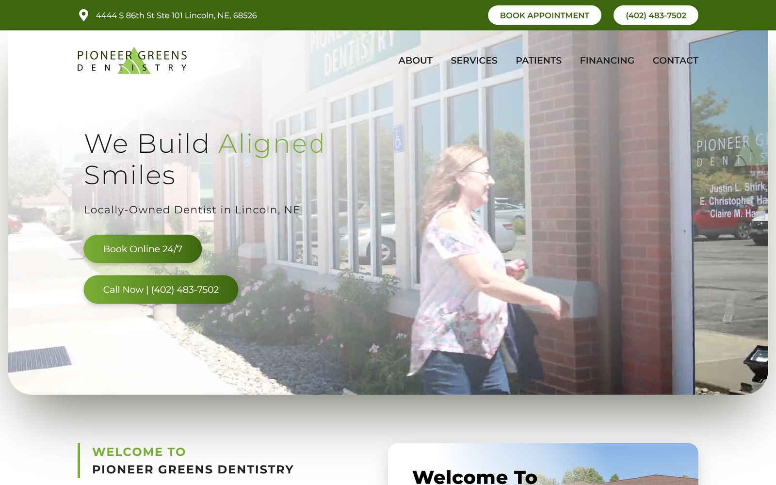 pioneergreensdentistry.com screenshot