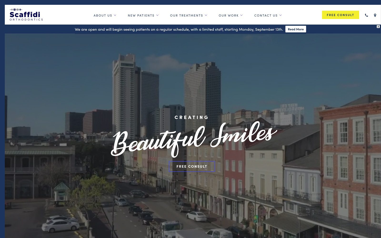 The Screenshot of Scaffidi Orthodontics Website