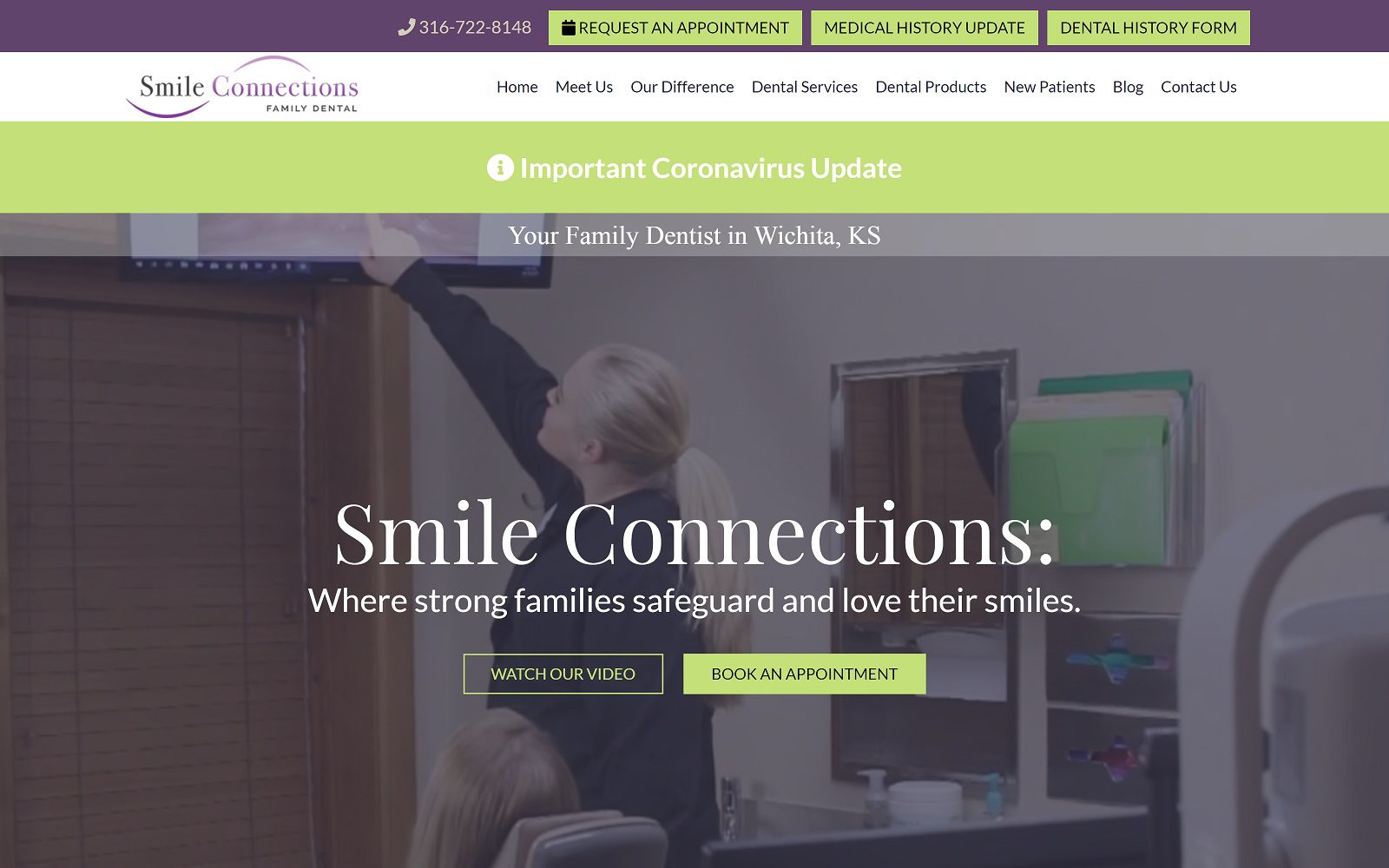 The Screenshot of Smile Connections Family Dental Website