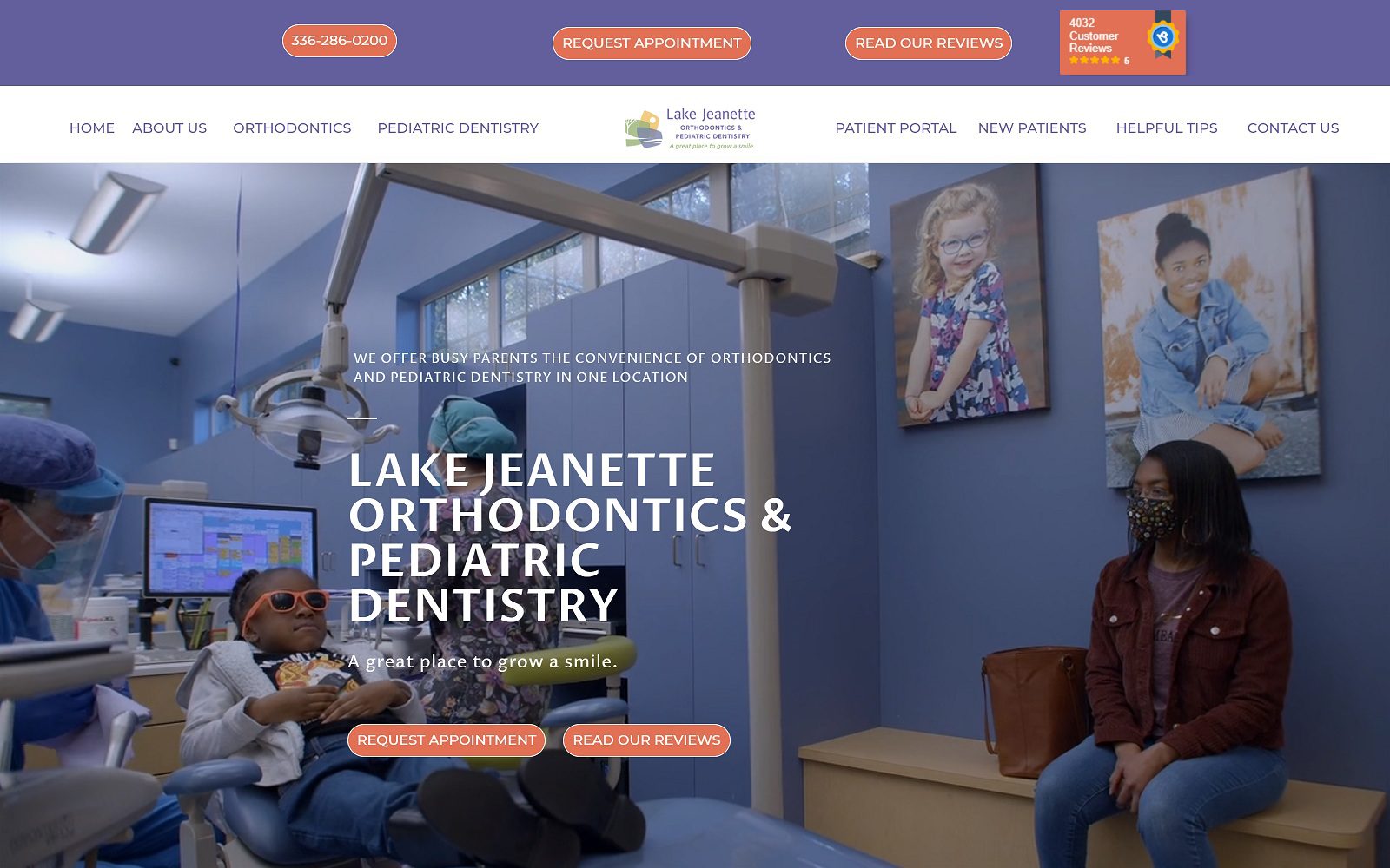 The Screenshot of Lake Jeanette Orthodontics & Pediatric Dentistry Website