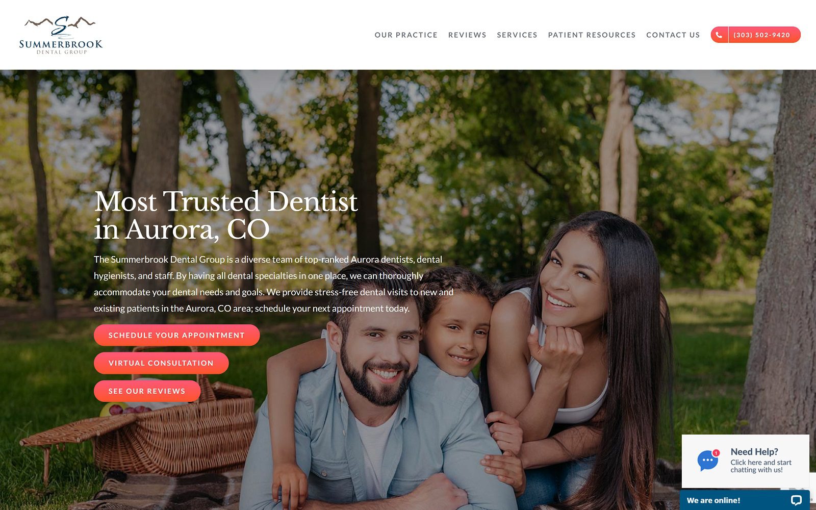 The Screenshot of Summerbrook Dental Group Website