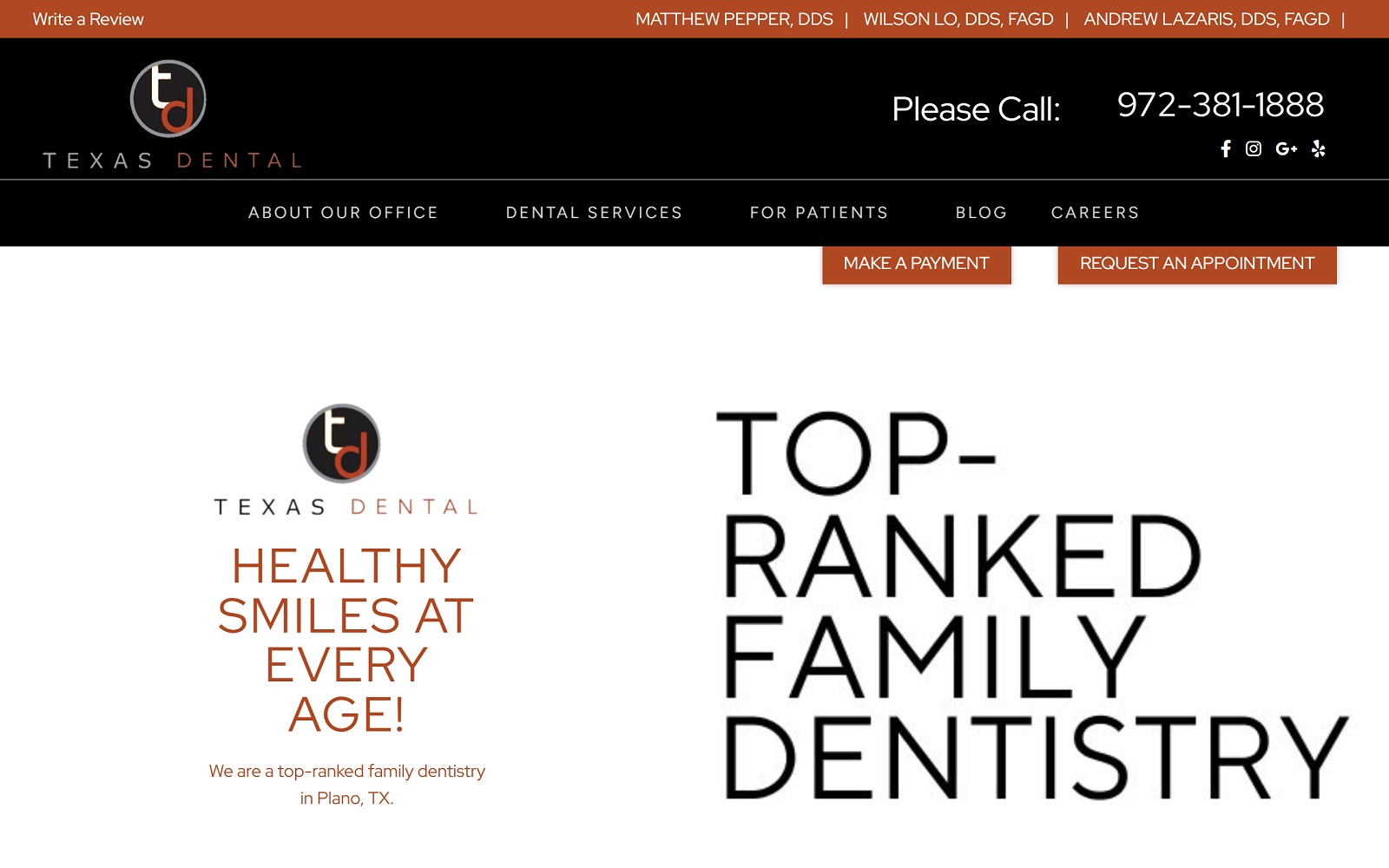 texasdentalpa.com screenshot