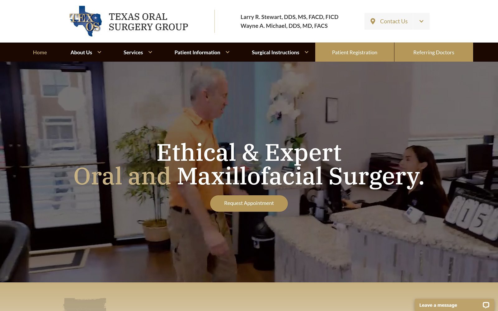 The Screenshot of Texas Oral Surgery Group - Plano Website
