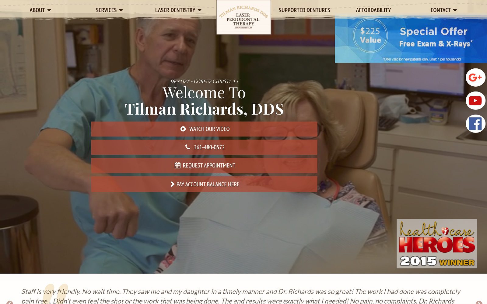 The Screenshot of Tilman Richards, D.D.S. Website