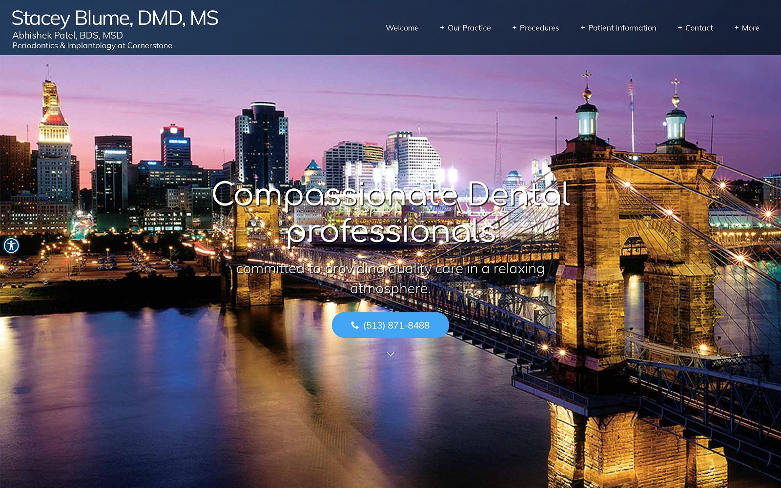 The Screenshot of Stacey Blume DMD, MS & Abhishek Patel BDS, MSD Website