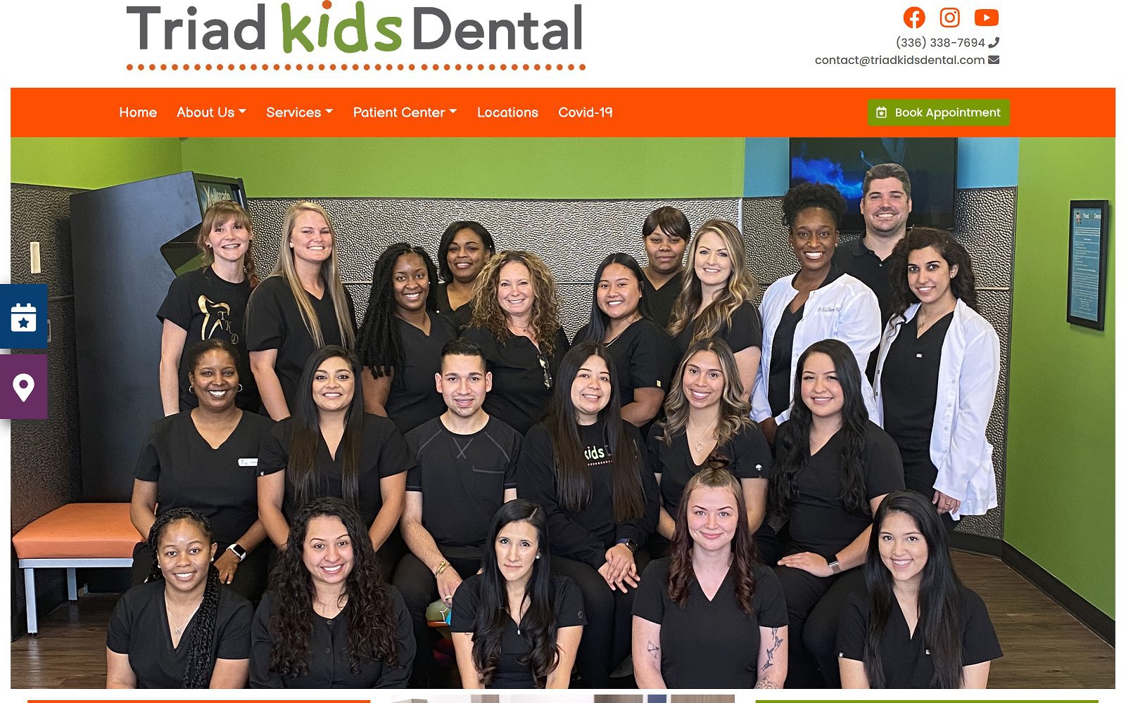 The Screenshot of Triad Kids Dental - Greensboro Nicholas Rd. Website