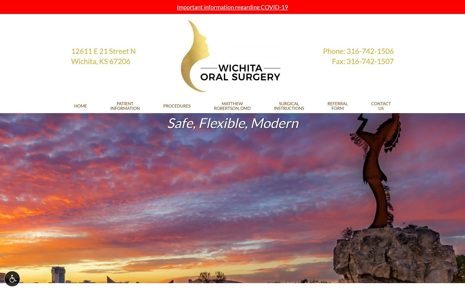 The Screenshot of Wichita Oral Surgery: Matthew Robertson, DMD Website