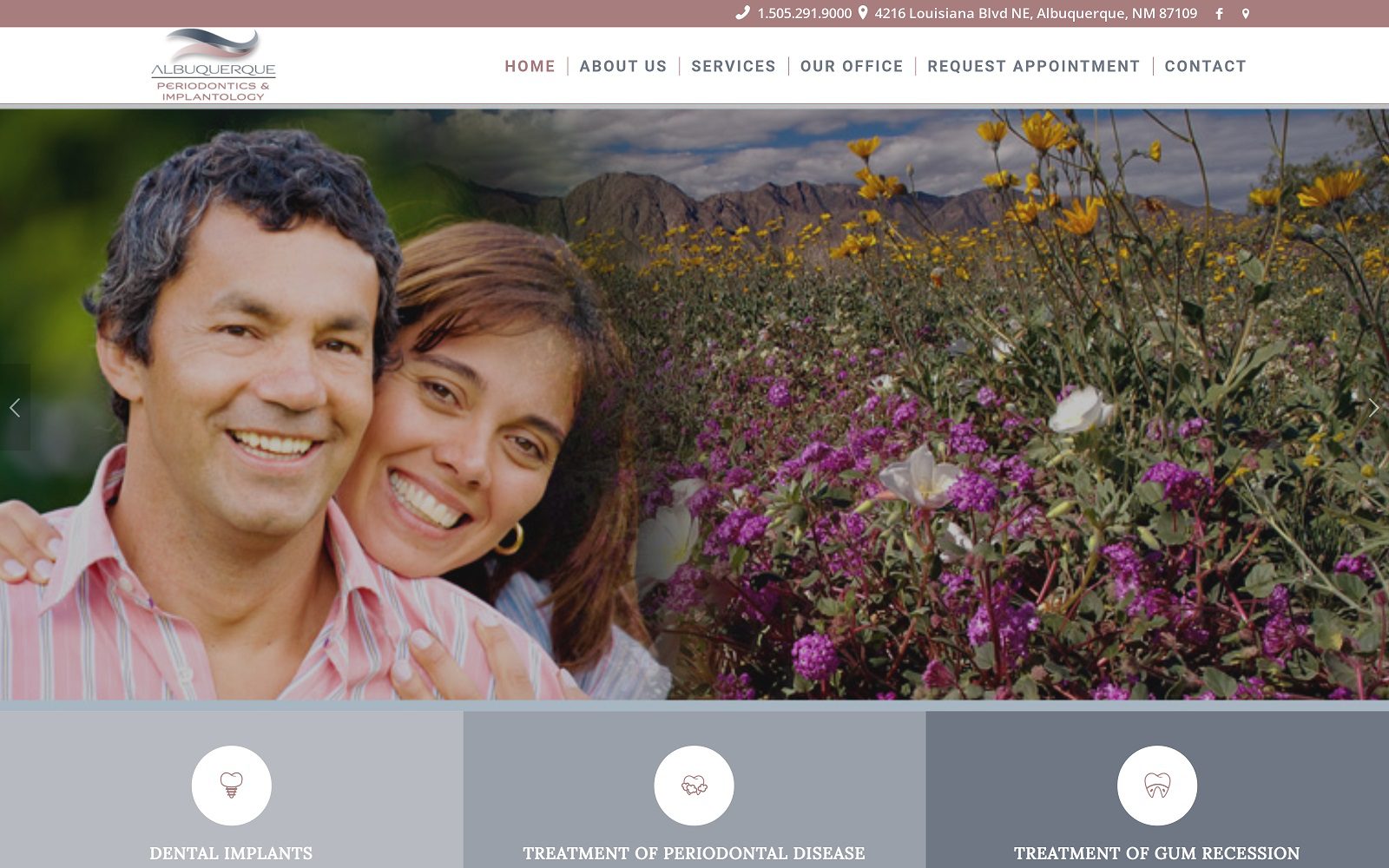 The Screenshot of Albuquerque Periodontics & Implantology Website