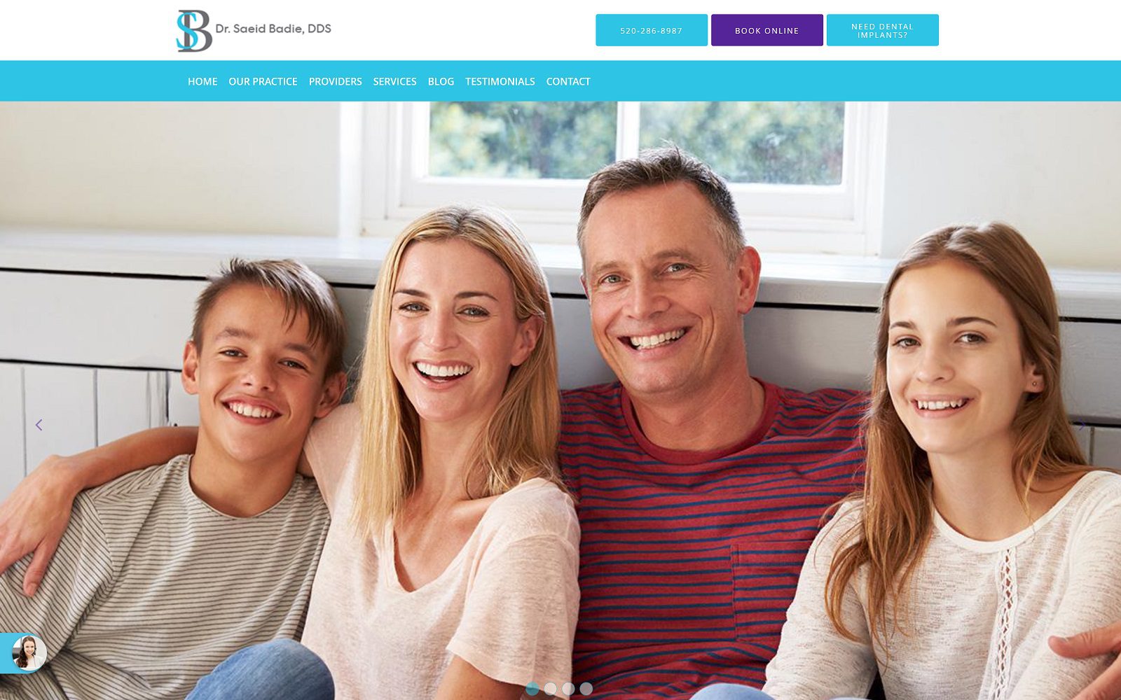 The Screenshot of Saeid Badie, DDS Website