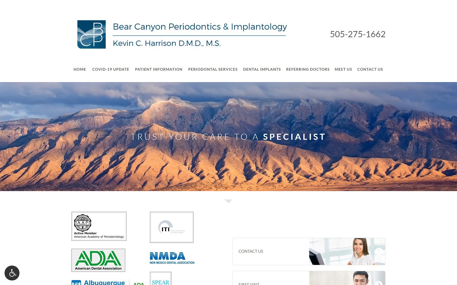 The Screenshot of Kevin C. Harrison Website
