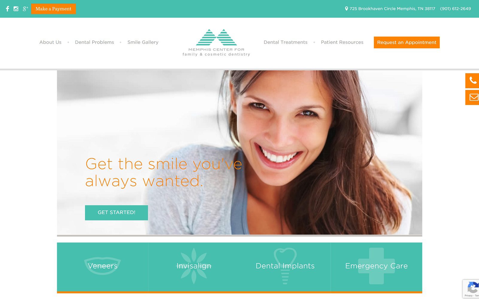 The Screenshot of Miles Moore, D.D.S. - Memphis Center For Family and Cosmetic Dentistry Website