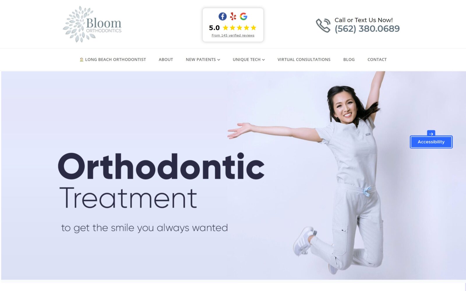 The Screenshot of Bloom Orthodontics Website