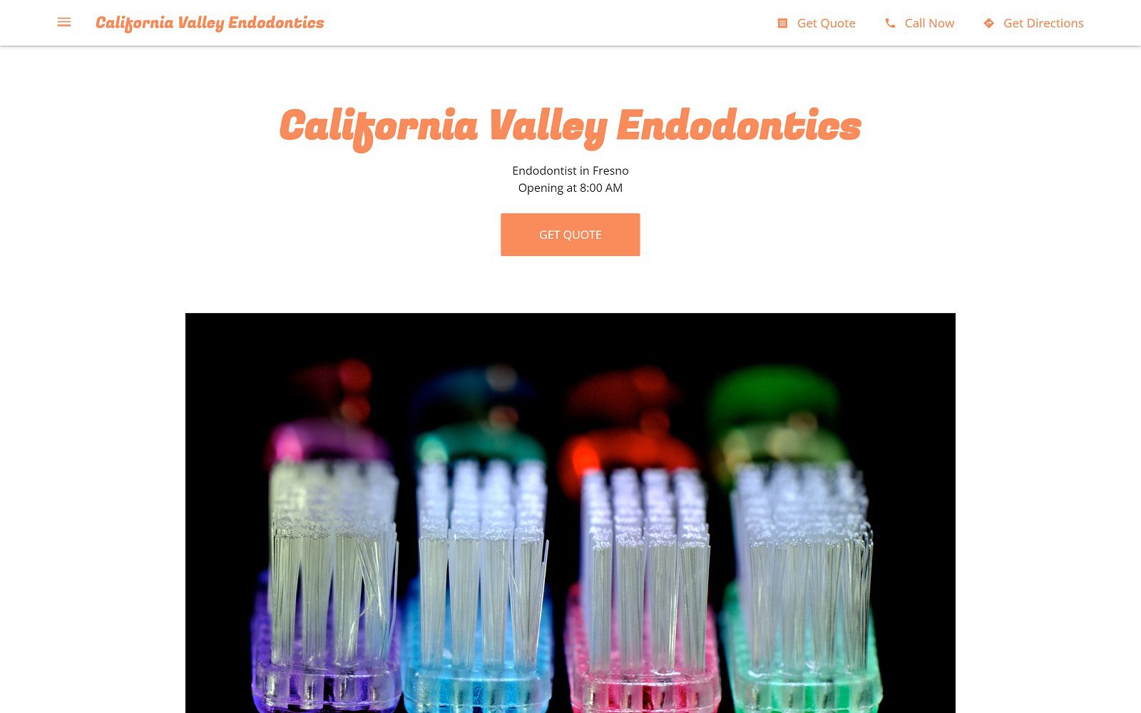 The Screenshot of California Valley Endodontics Dr. Tuan Nguyen Website