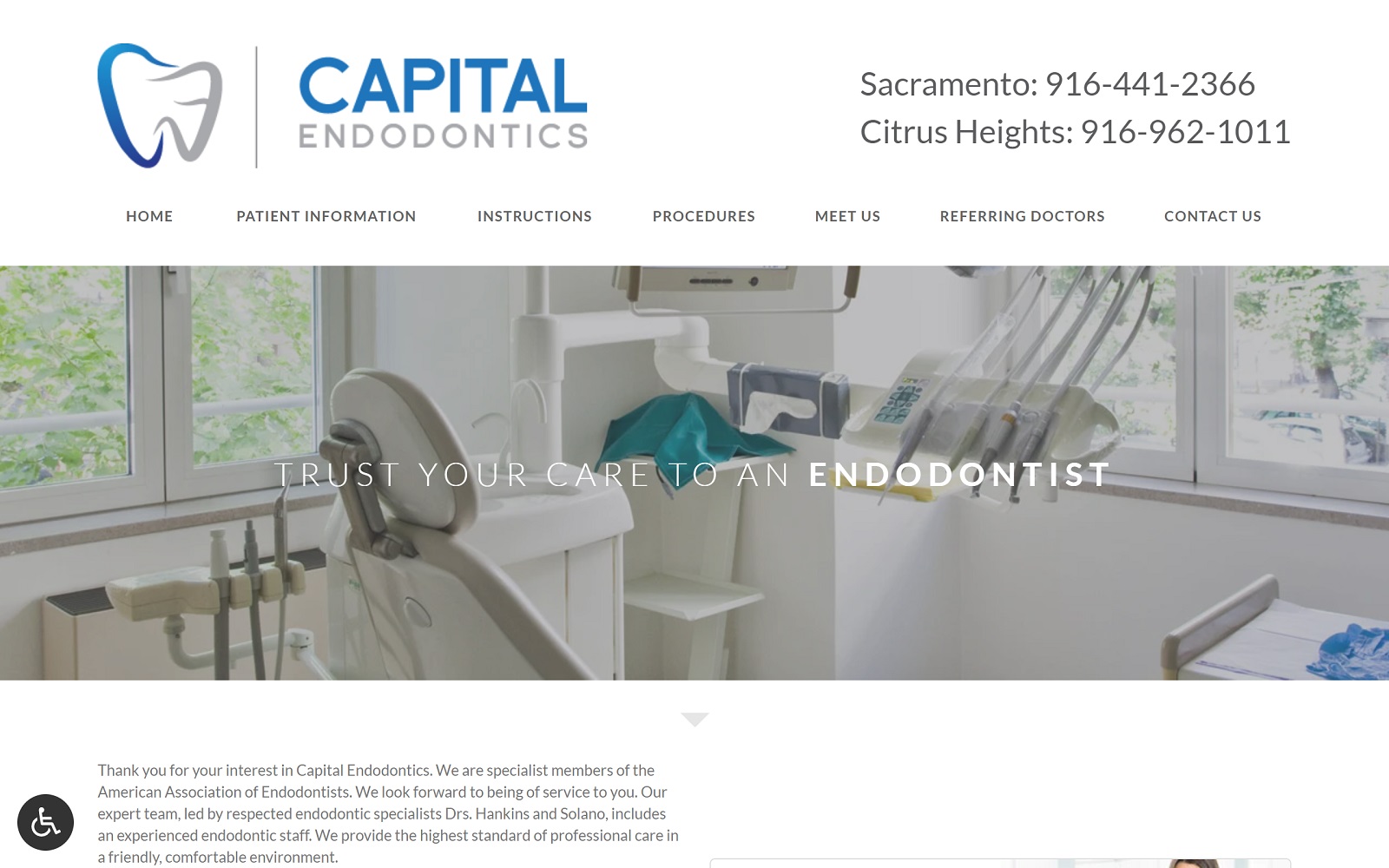 capitalendodontics.com screenshot
