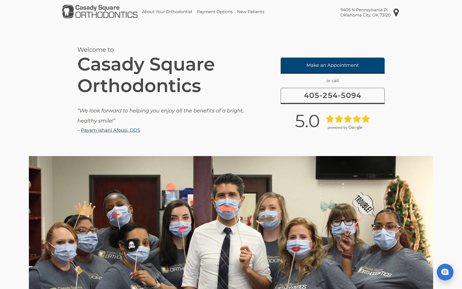 The Screenshot of Casady Square Orthodontics Website