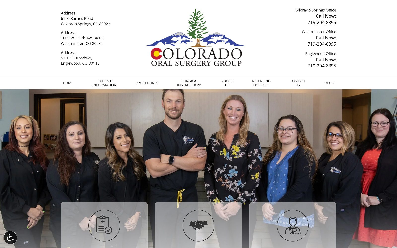 The Screenshot of Colorado Oral Surgery Group Website