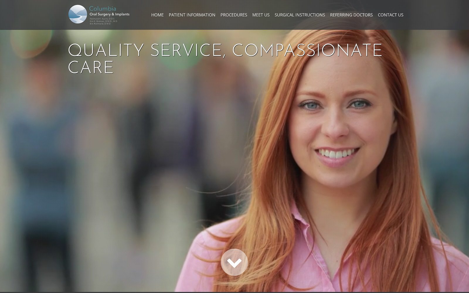 The Screenshot of Columbia Oral Surgery: Auzins Normund K DDS Website