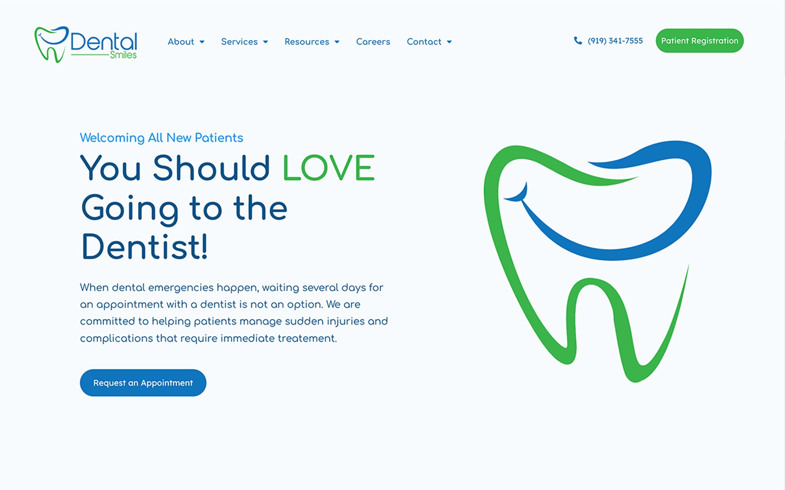 dentalsmilesofnc.com screenshot