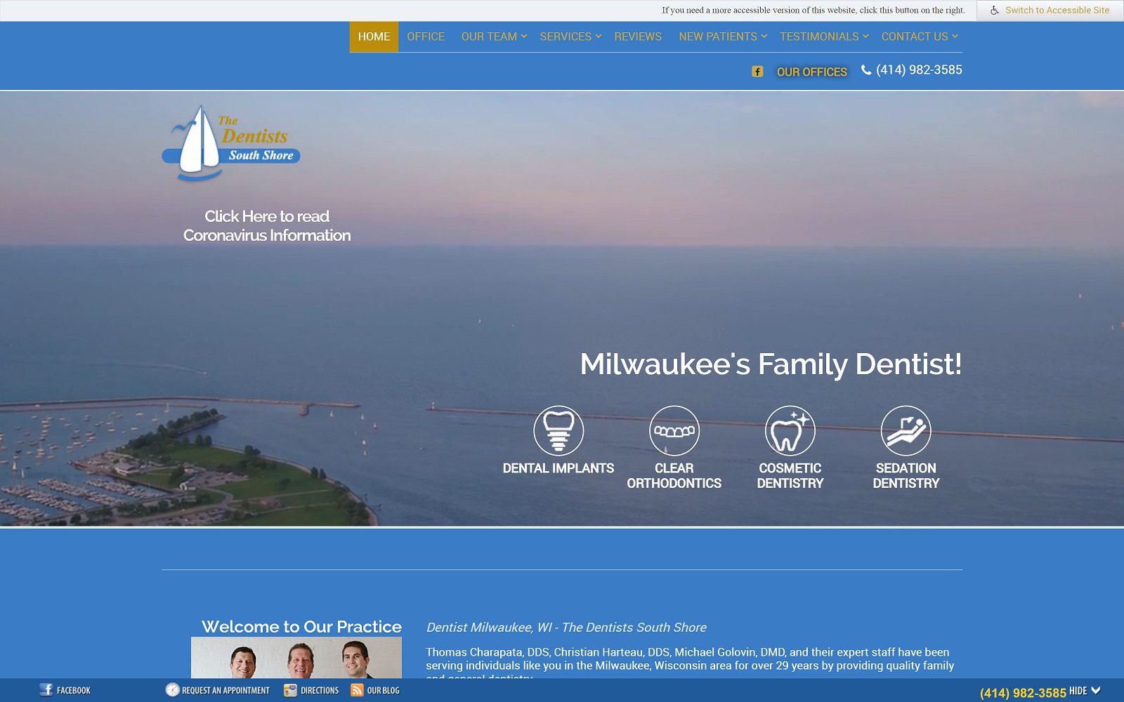 The Screenshot of The Dentists South Shore Website