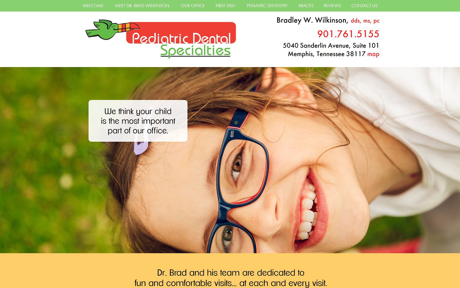 The Screenshot of Wilkinson Bradley W DDS Website