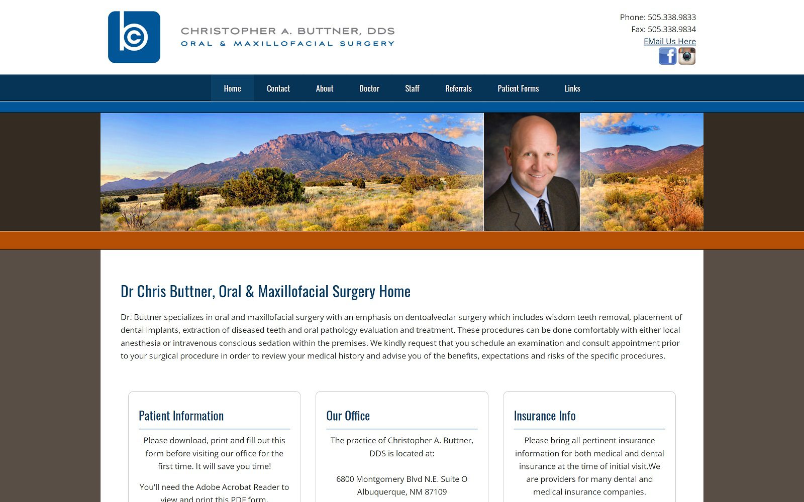 The Screenshot of Christopher A Buttner DDS Website