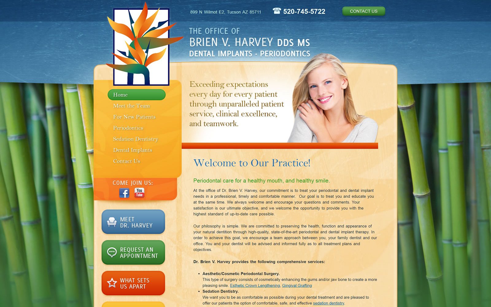 The Screenshot of Brien V Harvey DDS MS Website