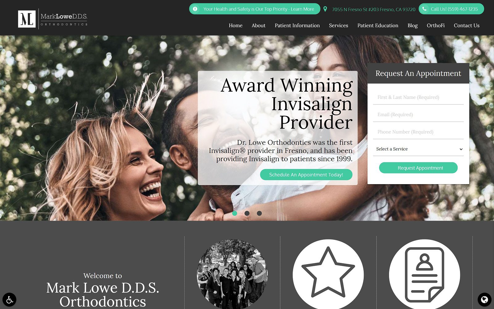 The Screenshot of Mark Lowe D.D.S. Orthodontics Website