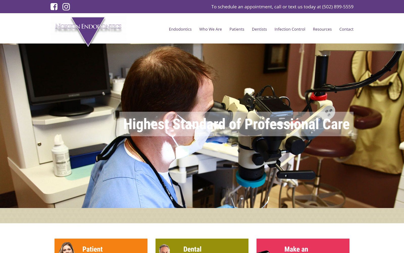 The Screenshot of Scott A. Norton, DMD MSD of Louisville Website