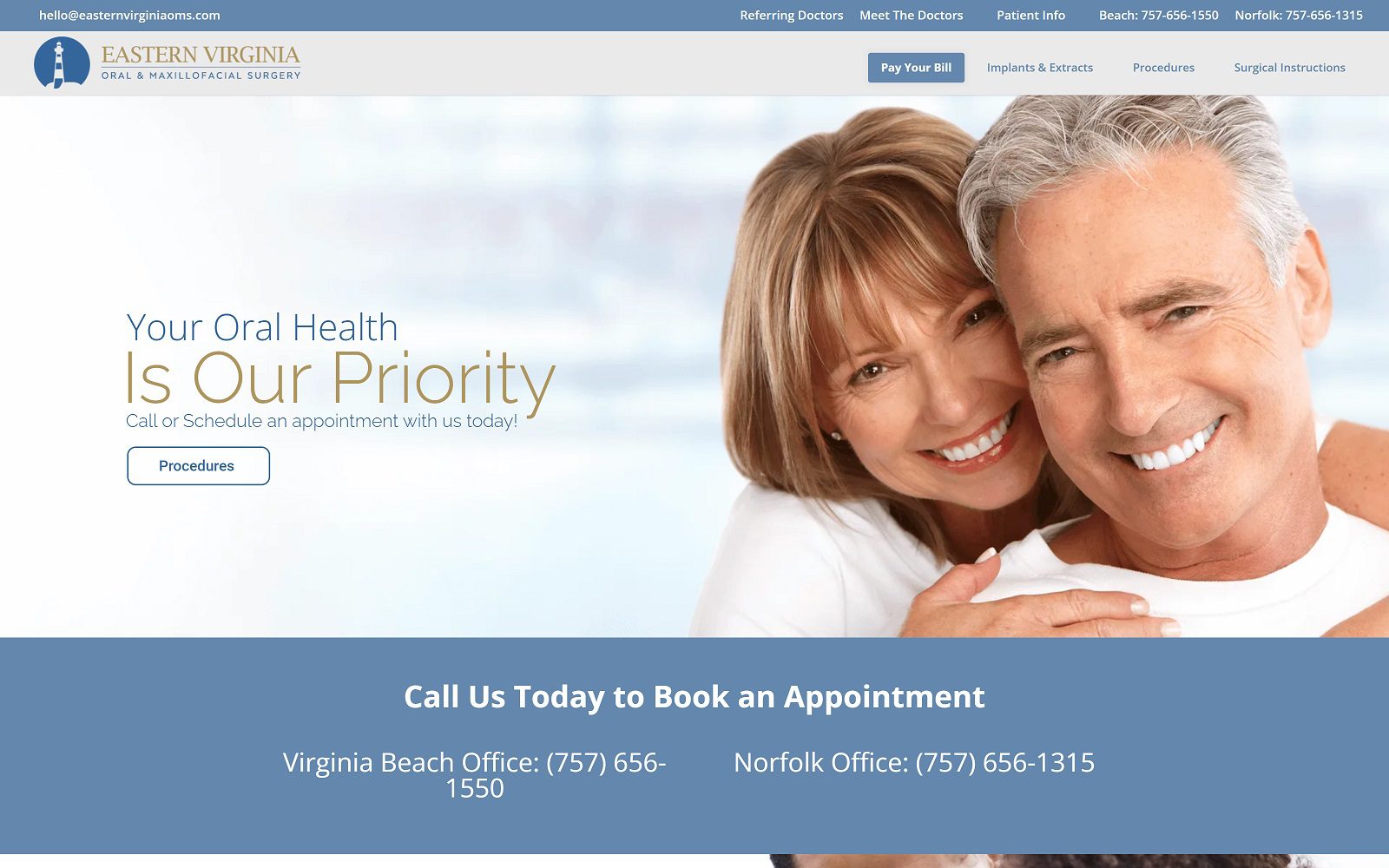 The Screenshot of Eastern Virginia Oral & Maxillofacial Surgery