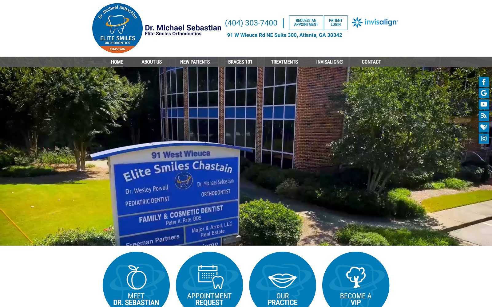 The Screenshot of Elite Smiles Chastain Dr. Michael Sebastian Website