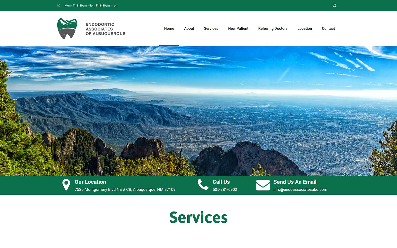 The Screenshot of Endodontic Associates of Albuquerque Website