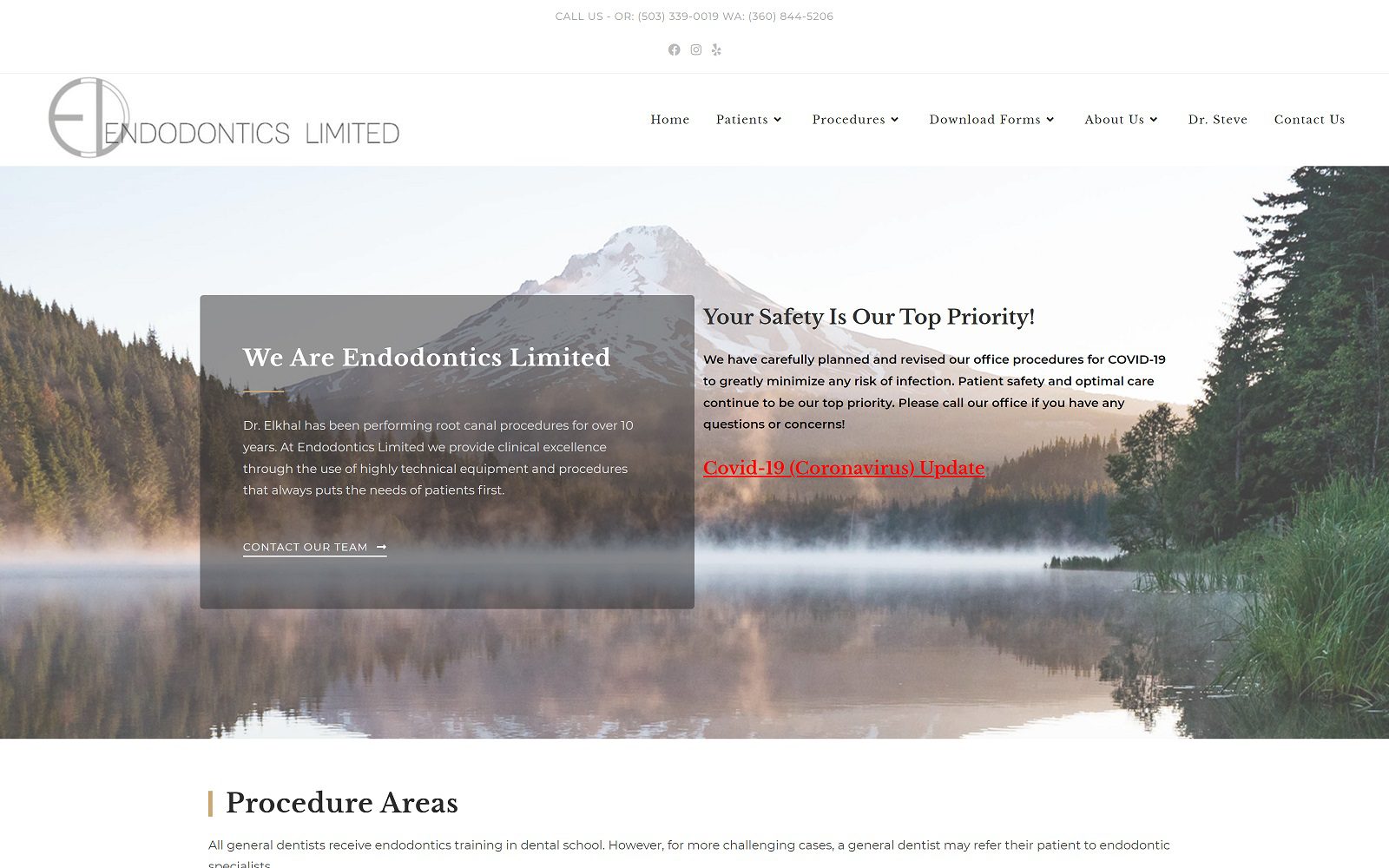 The Screenshot of Endodontics Limited Dr. Elkhal Website