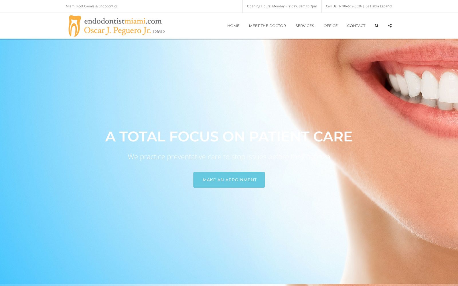 The Screenshot of Oscar J. Peguero Jr., DMD Website