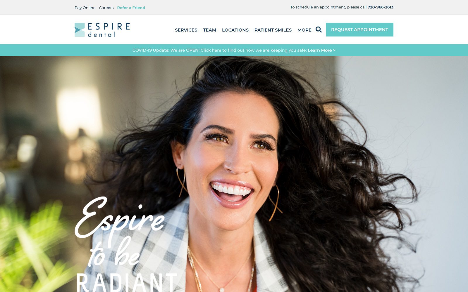 The Screenshot of Espire Dental | Briargate Website