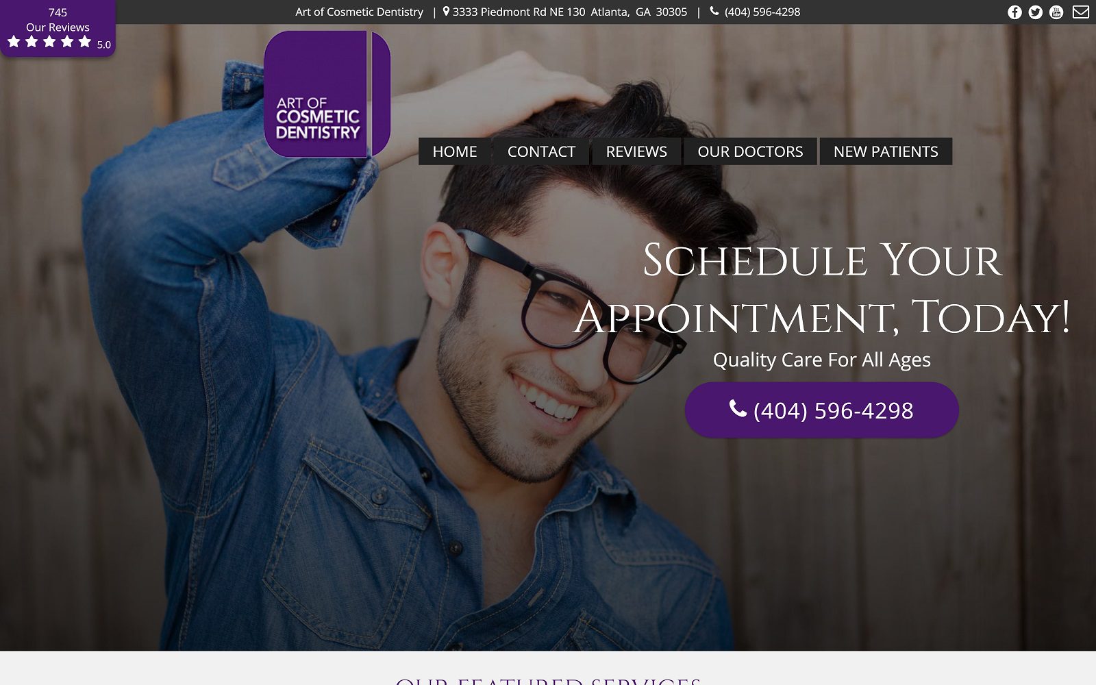 The Screenshot of Art of Cosmetic Dentistry Website