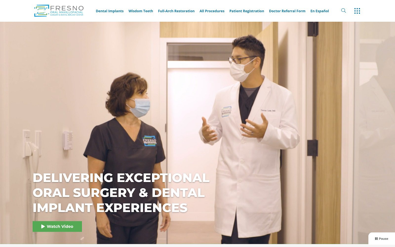 The Screenshot of Fresno Oral Maxillofacial Surgery & Dental Implant Center and Wisdom Teeth Website
