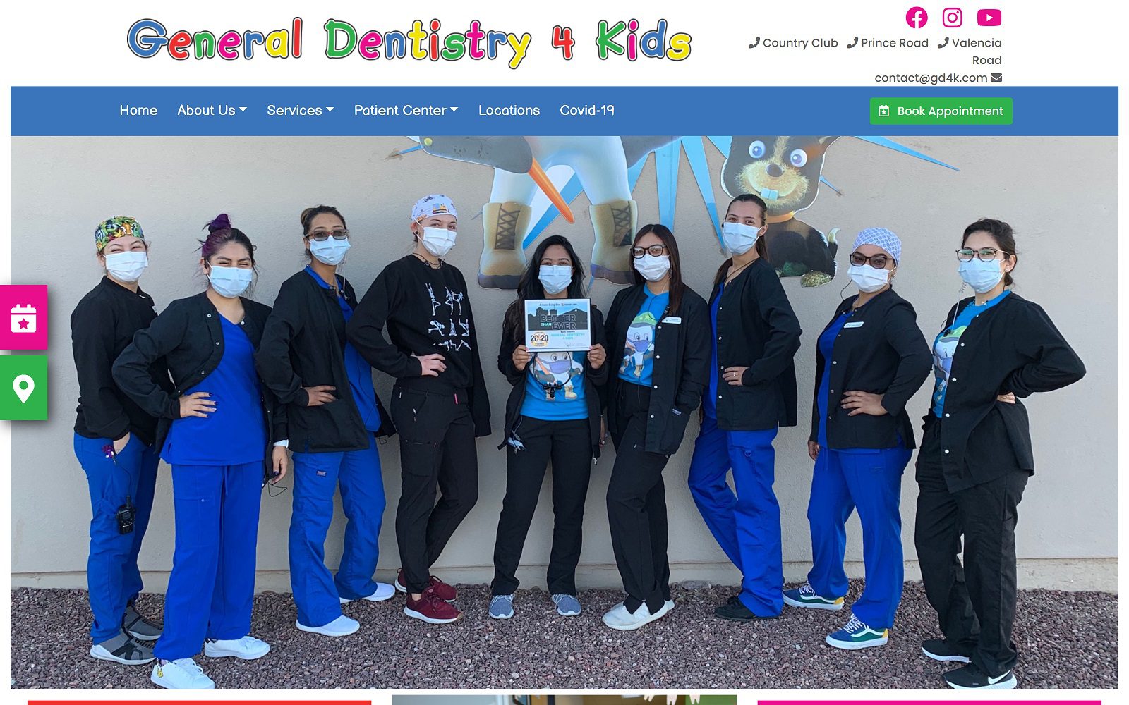 The Screenshot of General Dentistry 4 Kids - Tucson Country Club Ave. Website