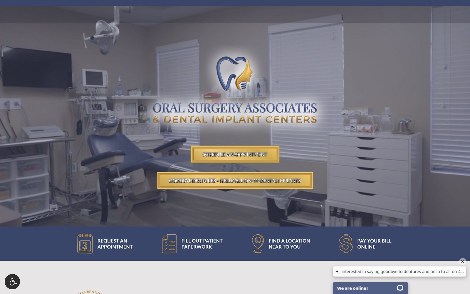 The Screenshot of Oral Surgery Associates and Dental Implant Centers Website