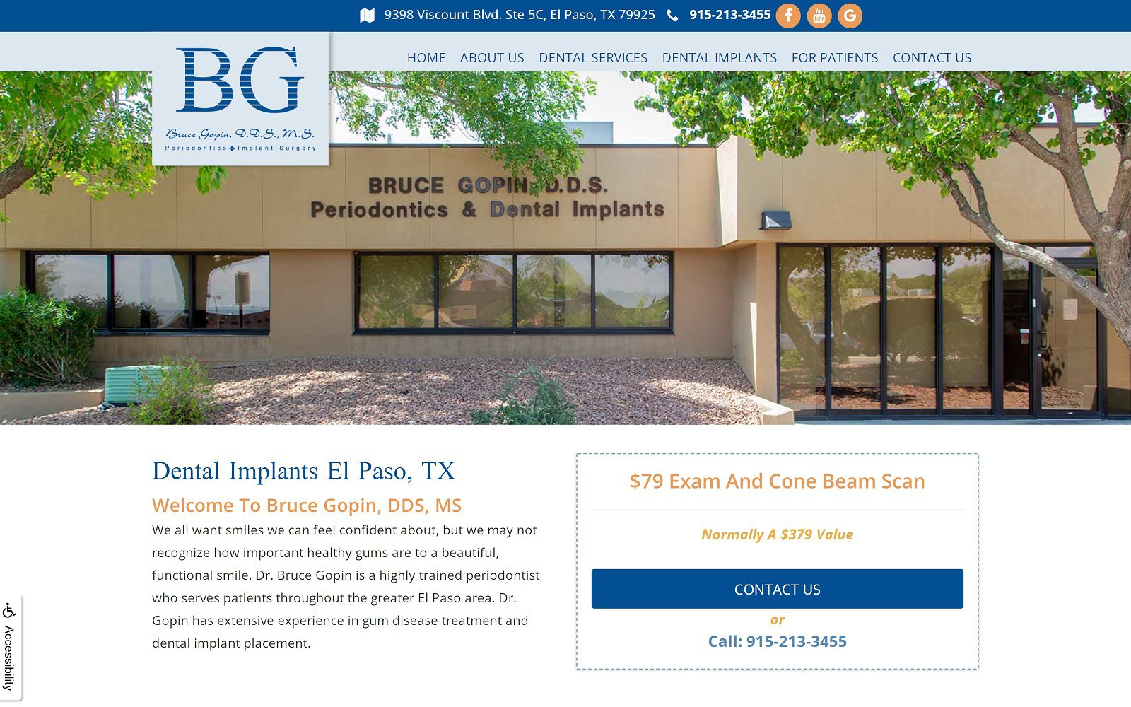 The Screenshot of Bruce Gopin, DDS, MS Website