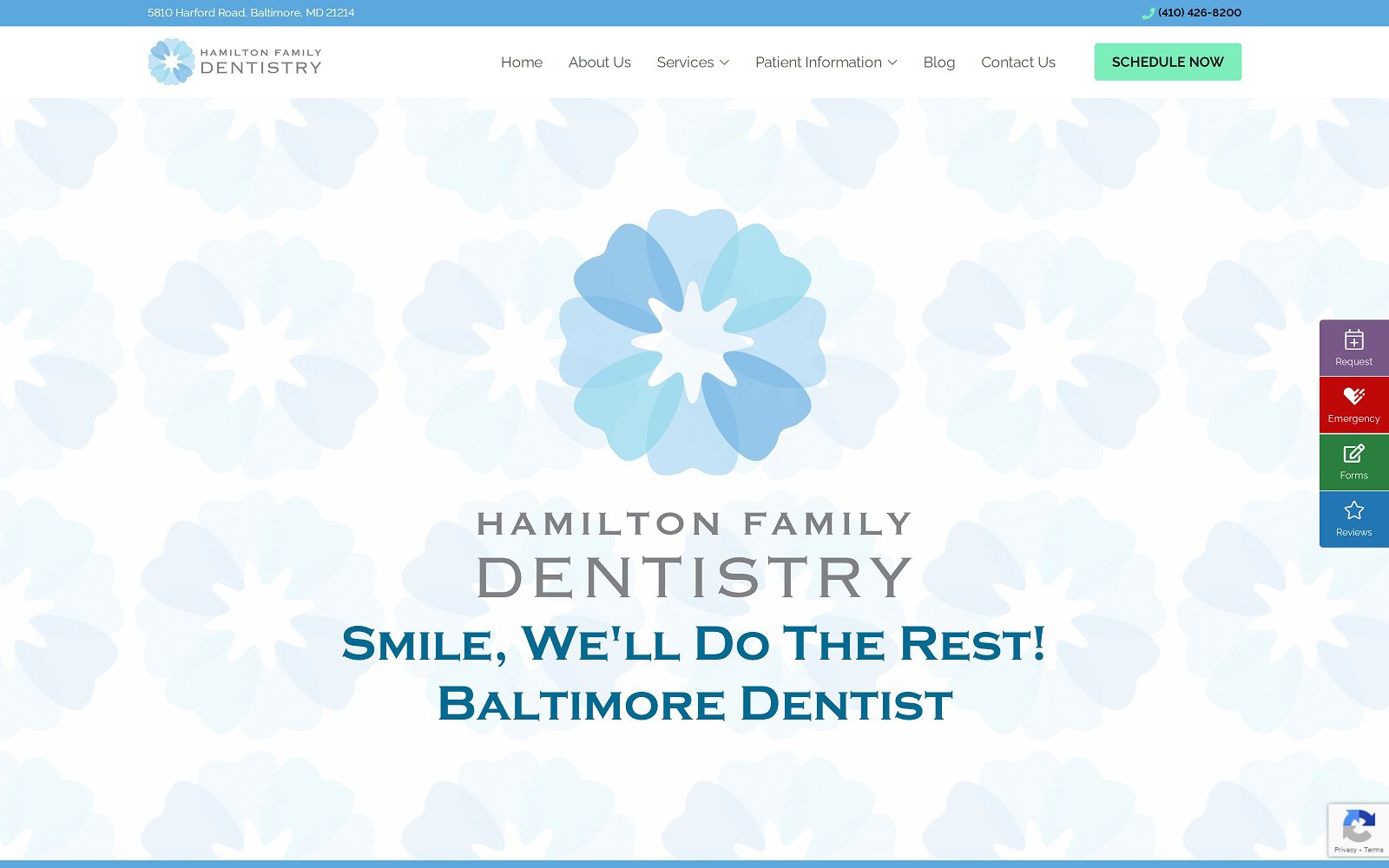 The Screenshot of Hamilton Family Dentistry of Erin Wolfson, DDS Website