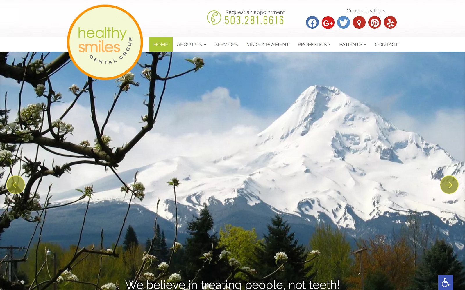 healthysmilesdentalgroup.com screenshot