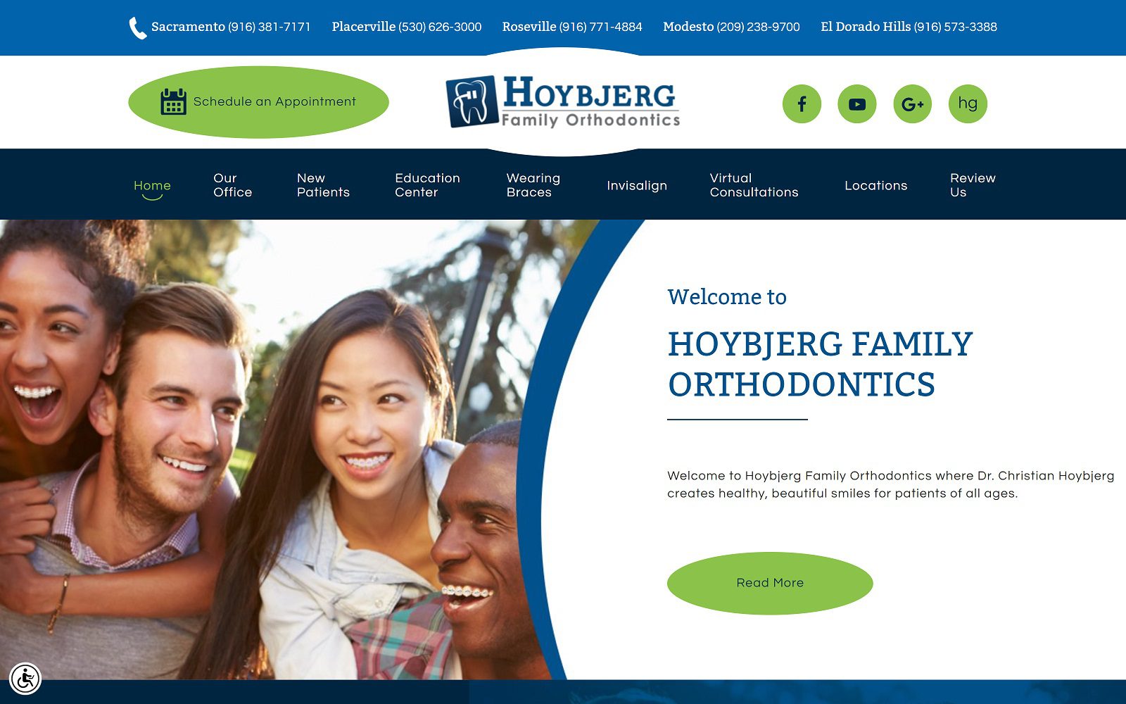 The Screenshot of Hoybjerg Family Orthodontics Dr. Christian Hoybjerg Website