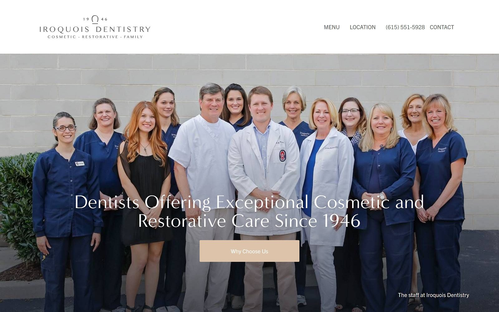 The screenshot of Iroquois Dentistry Website