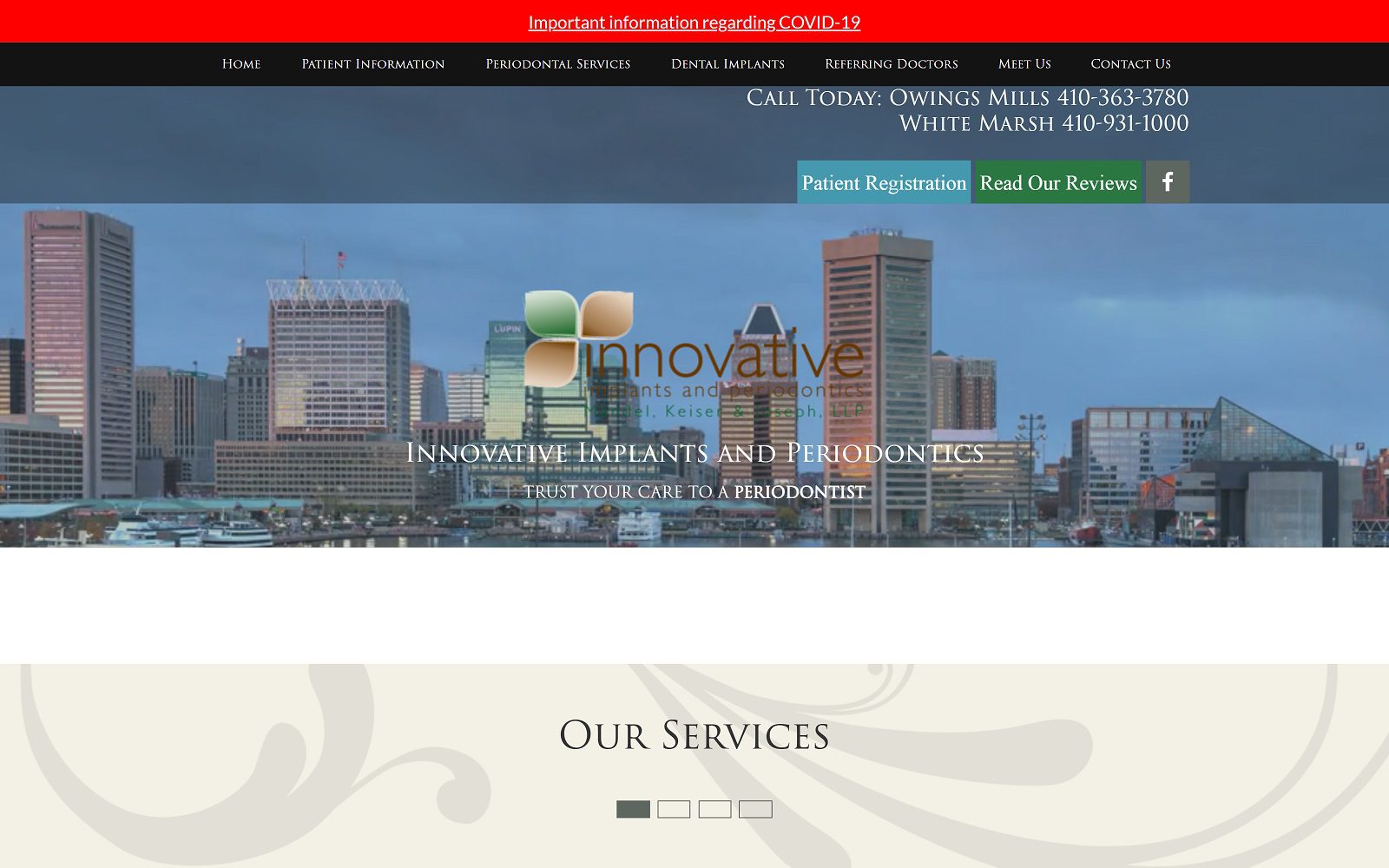 The Screenshot of Mandel & Joseph, L.L.P. Innovative Implants and Periodontics Website