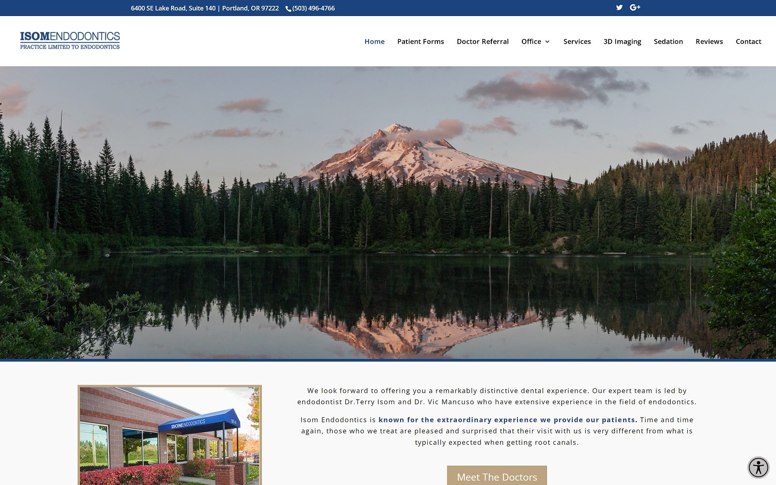 The Screenshot of Isom Endodontics- Dr. Terry Isom Website